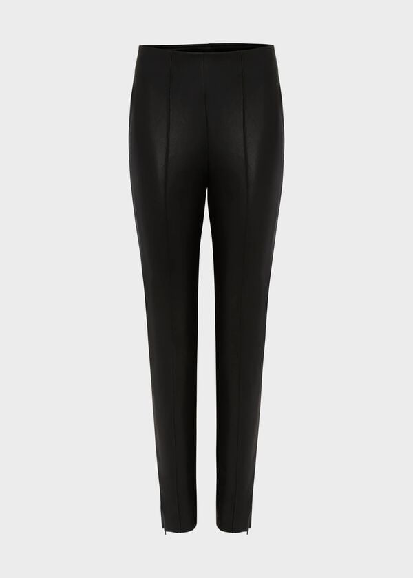 Hobbs Carey Faux Leather Leggings Black