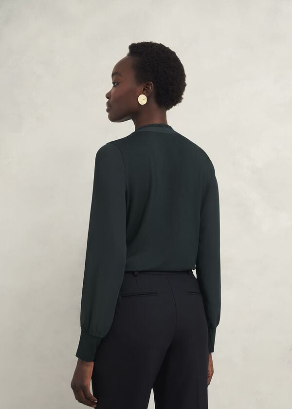 Hobbs Carina Pleated Top Evergreen