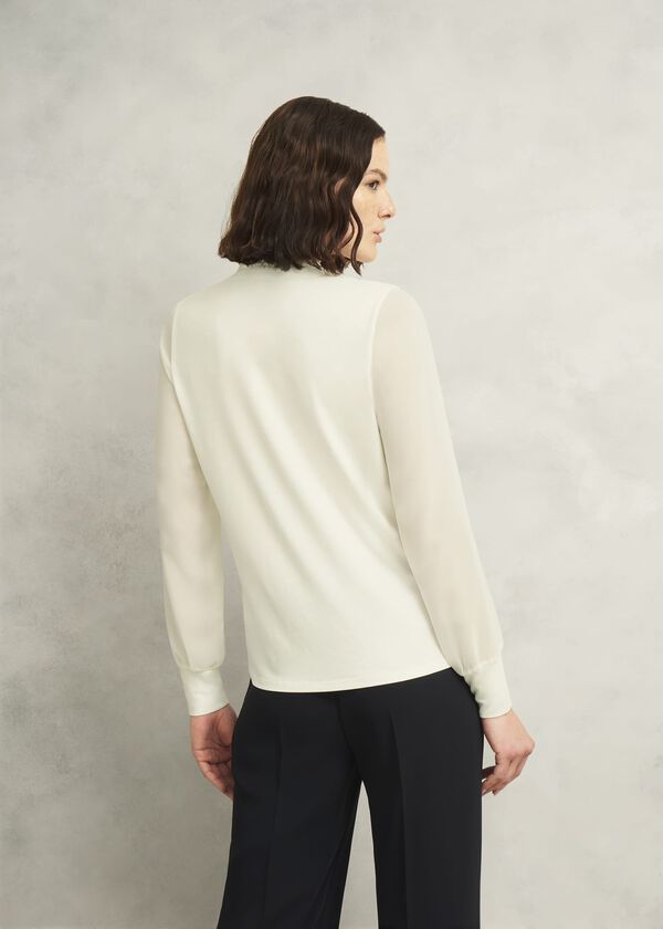 Hobbs Carina Pleated Top Ivory