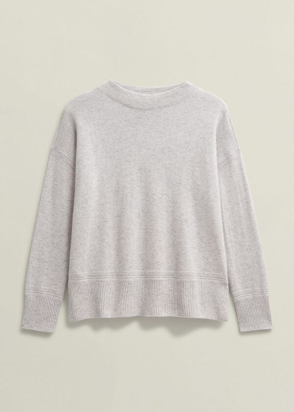 Hobbs Carine Cashmere Jumper Pale Grey Marl