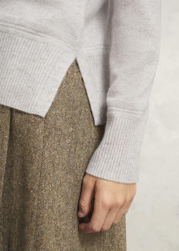 Hobbs Carine Cashmere Jumper Pale Grey Marl