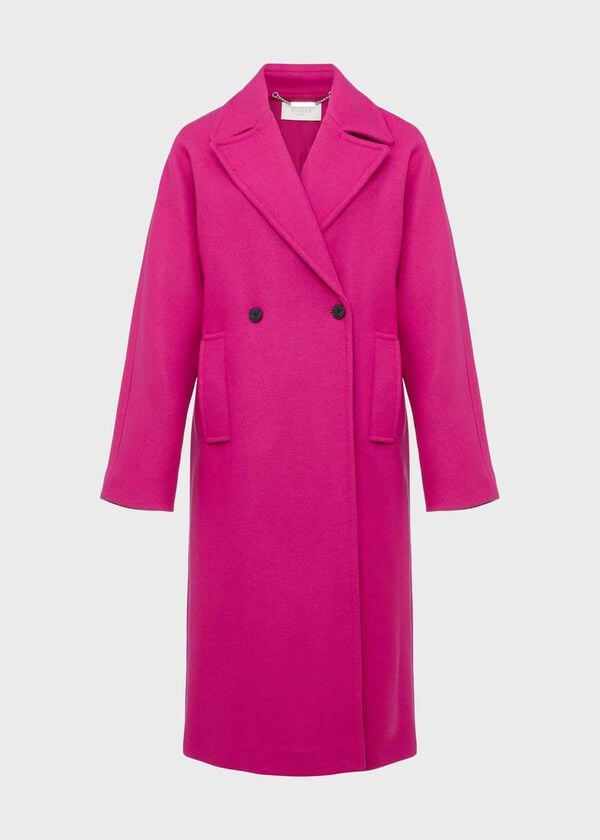 Hobbs Carine Wool Coat Bright Pink