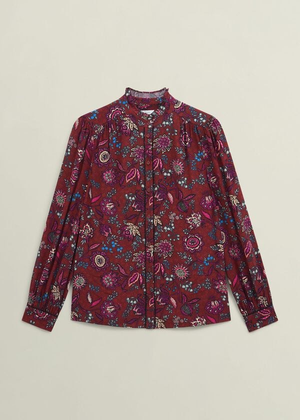 Hobbs Carissa Blouse Red Multi