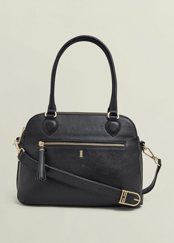 hobbs Carlton Large Leather Crossbody Bag Black