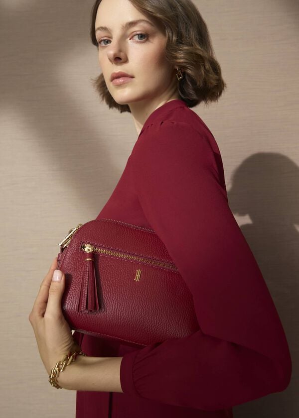 hobbs Carlton Leather Crossbody Bag Beryl Red