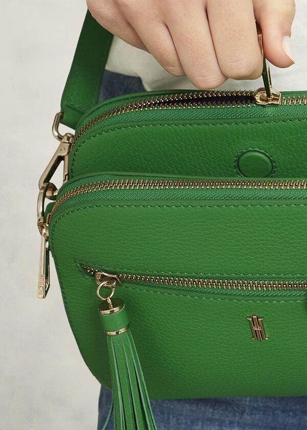 Hobbs Carlton Leather Crossbody Bag Laurel Green