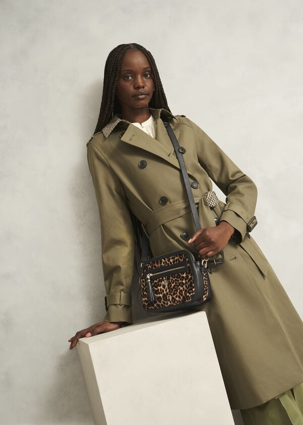 Hobbs Carlton Leather Crossbody Bag Leopard Print