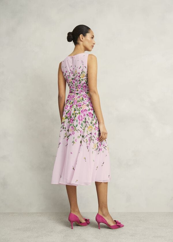 Hobbs Carly Dress Pale Pink Multi