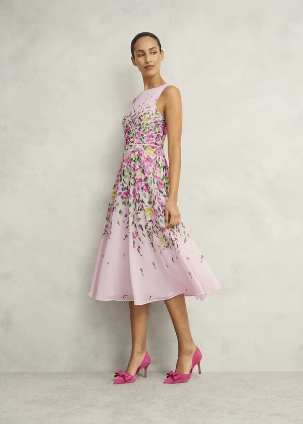 hobbs Carly Dress Pale Pink Multi