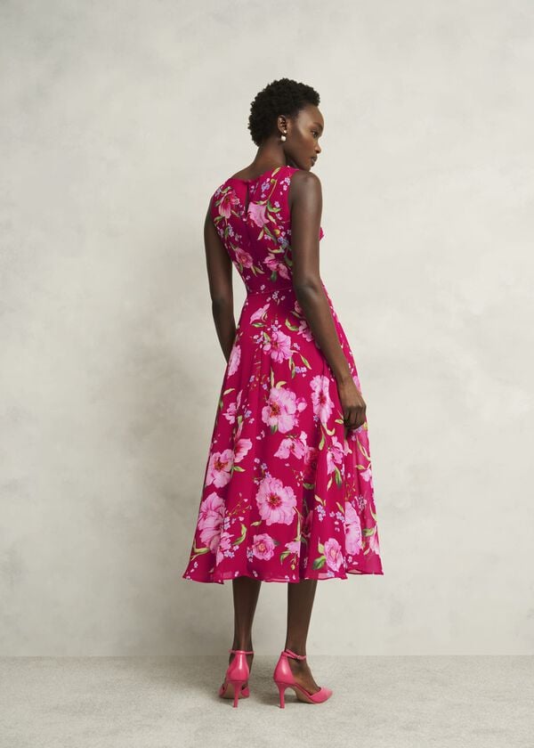 Hobbs Carly Dress Pink Multi