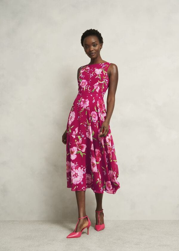 hobbs Carly Dress Pink Multi