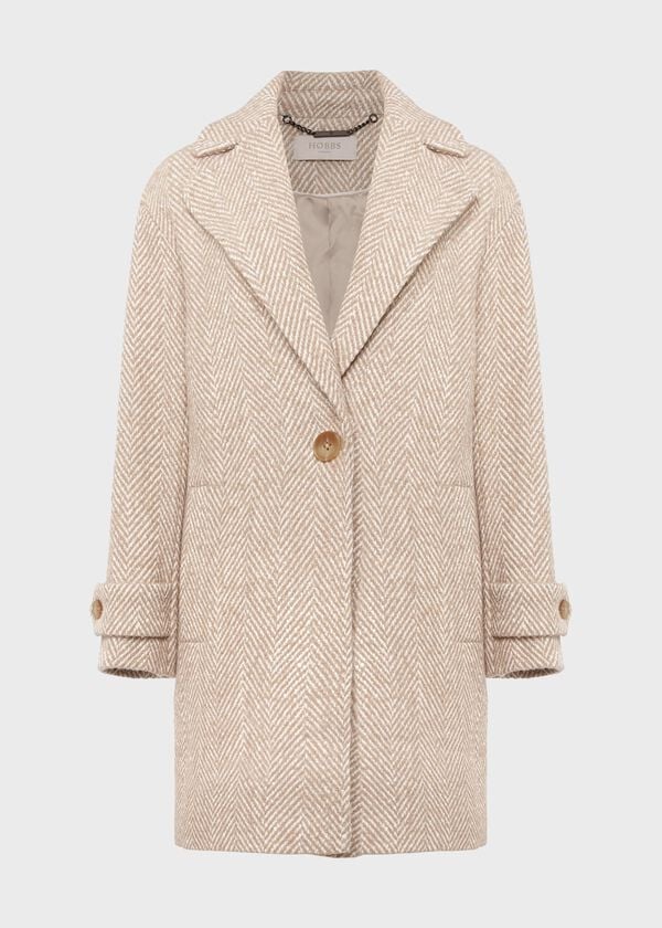 Hobbs Carmen Coat With Wool Biscuit Ivory