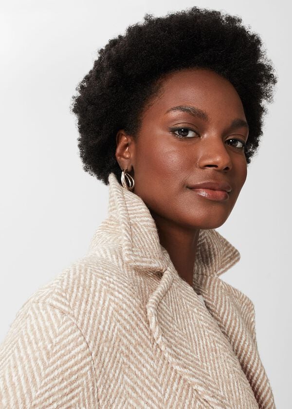 Hobbs Carmen Coat With Wool Biscuit Ivory