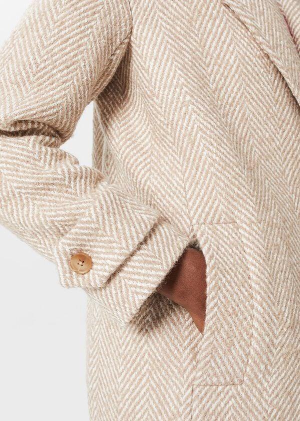 Hobbs Carmen Coat With Wool Biscuit Ivory