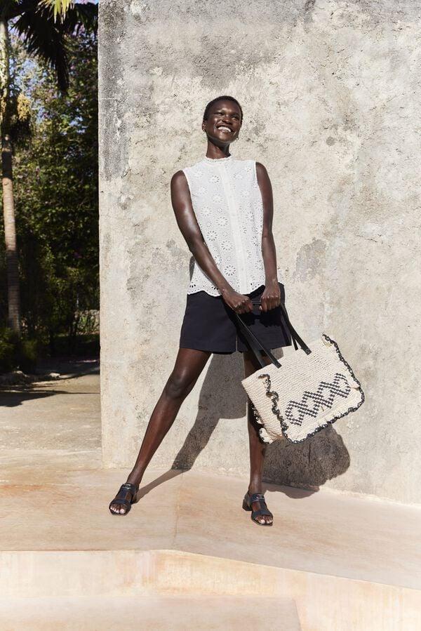 hobbs Cassie Broderie Top White