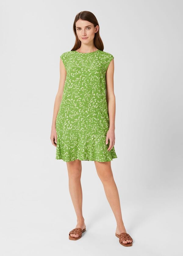 hobbs Catalina A Line Dress Lime Green Ivry