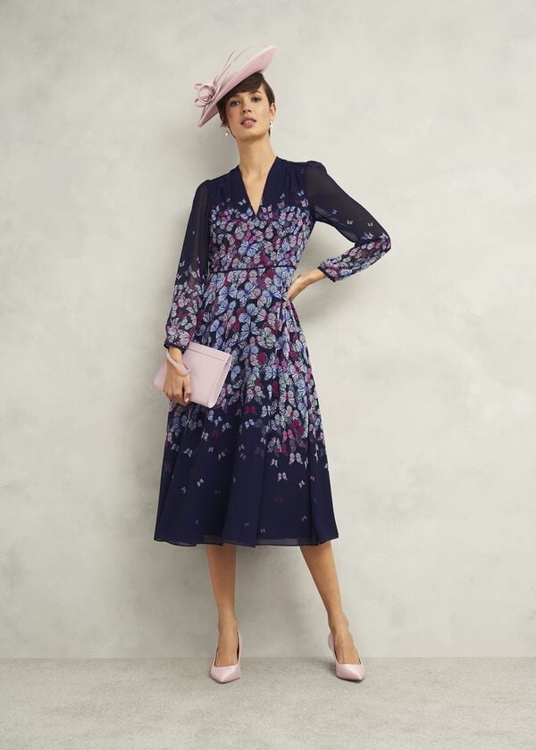 Hobbs Catherine Leather Wristlet Dusky Pink