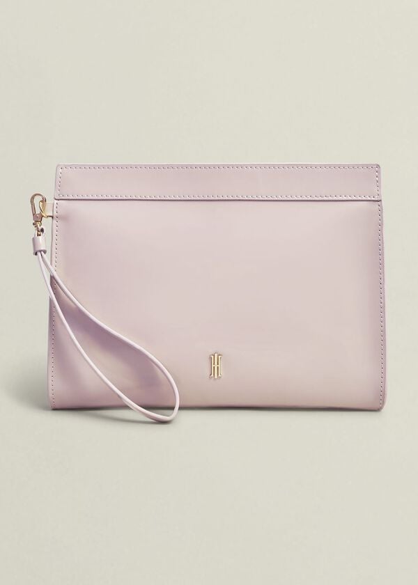 hobbs Catherine Leather Wristlet Dusky Pink