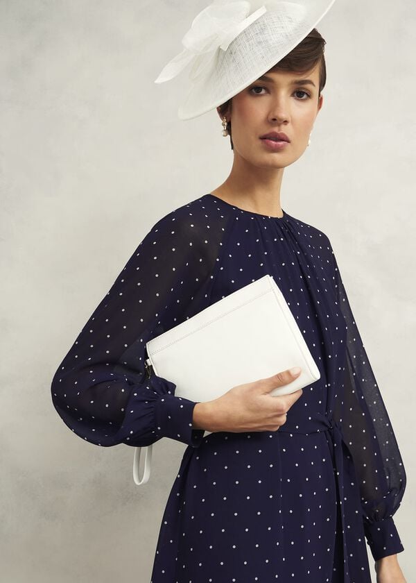 Hobbs Catherine Leather Wristlet Ivory