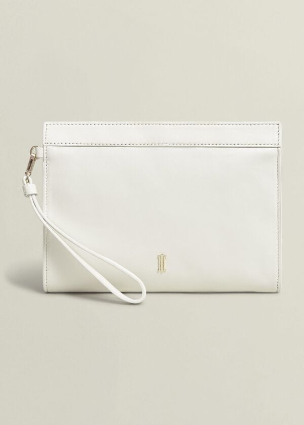 hobbs Catherine Leather Wristlet Ivory