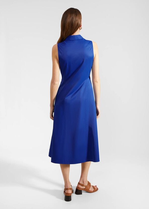 Hobbs Cathleen Dress With Cotton Lapis Blue