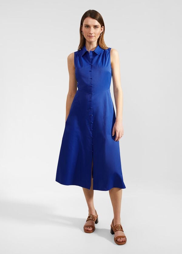 hobbs Cathleen Dress With Cotton Lapis Blue
