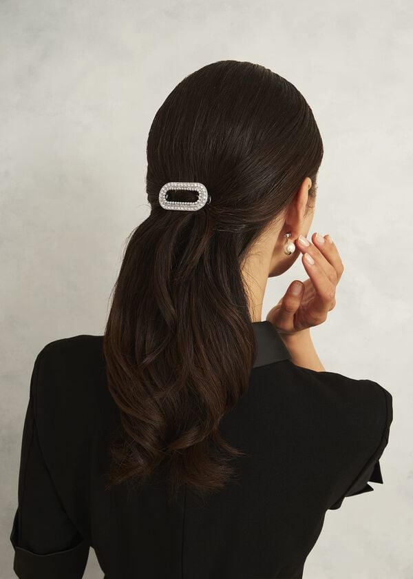Hobbs Cathy Jewelled Hair Clip Silver