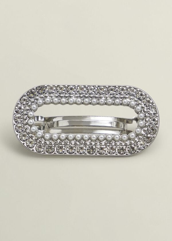 hobbs Cathy Jewelled Hair Clip Silver