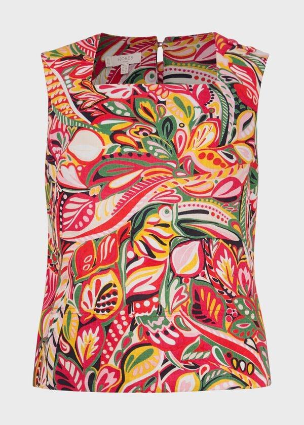 Hobbs Catriona Linen Sleeveless Top Multi
