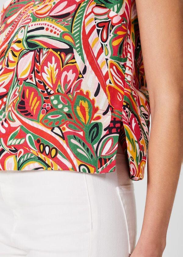 Hobbs Catriona Linen Sleeveless Top Multi