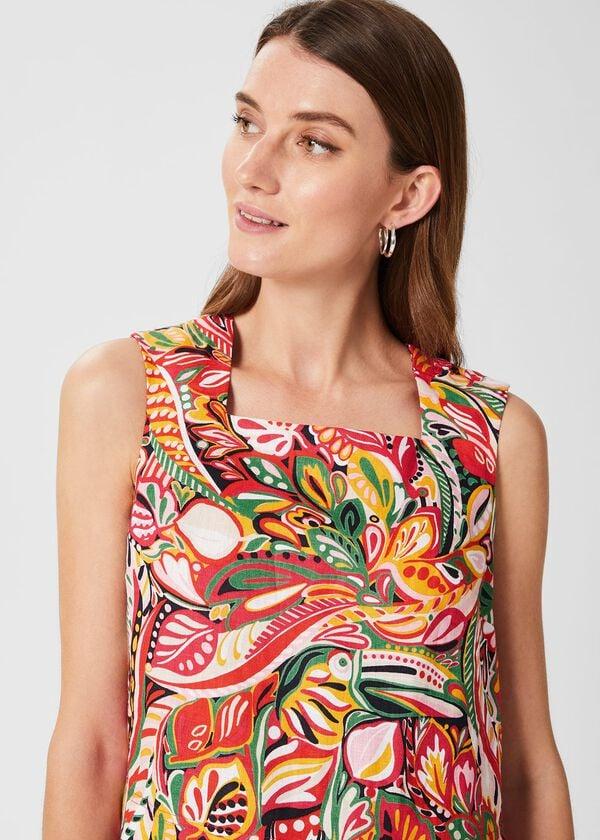 hobbs Catriona Linen Sleeveless Top Multi