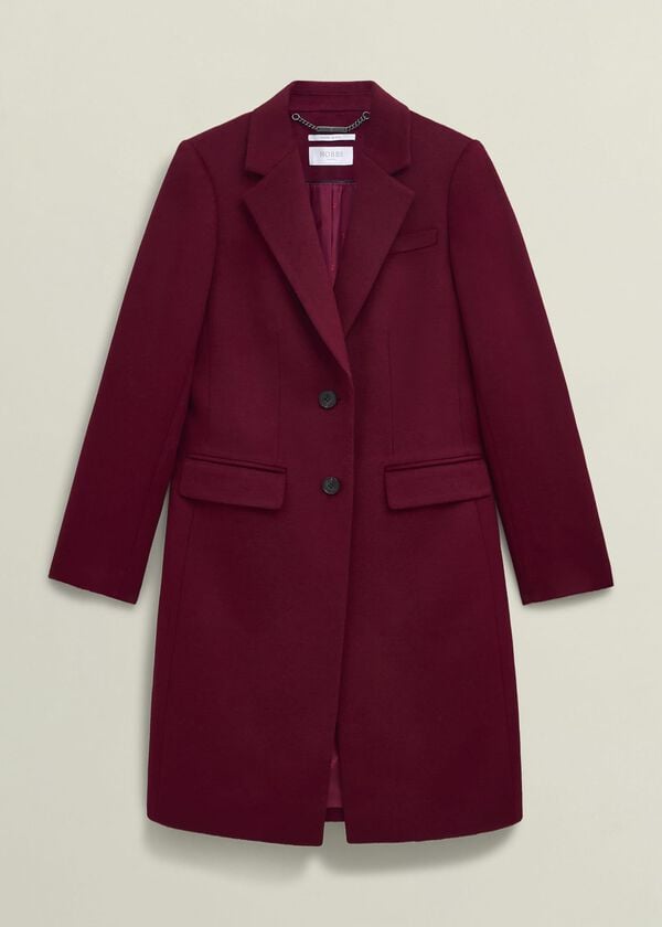 Hobbs Cavendish Wool Coat Beryl Red
