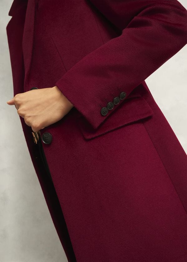 Hobbs Cavendish Wool Coat Beryl Red