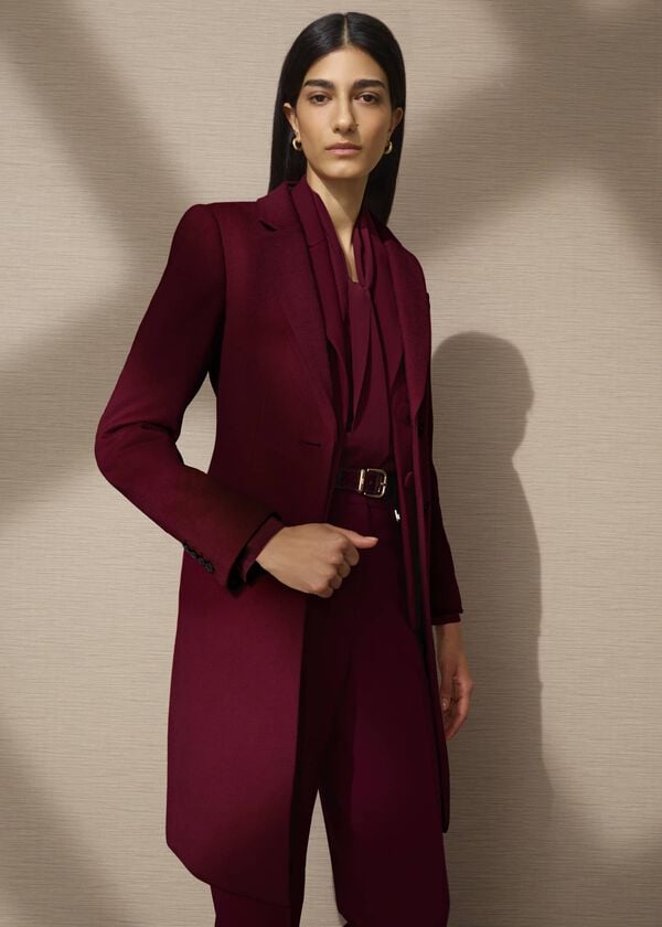 hobbs Cavendish Wool Coat Beryl Red