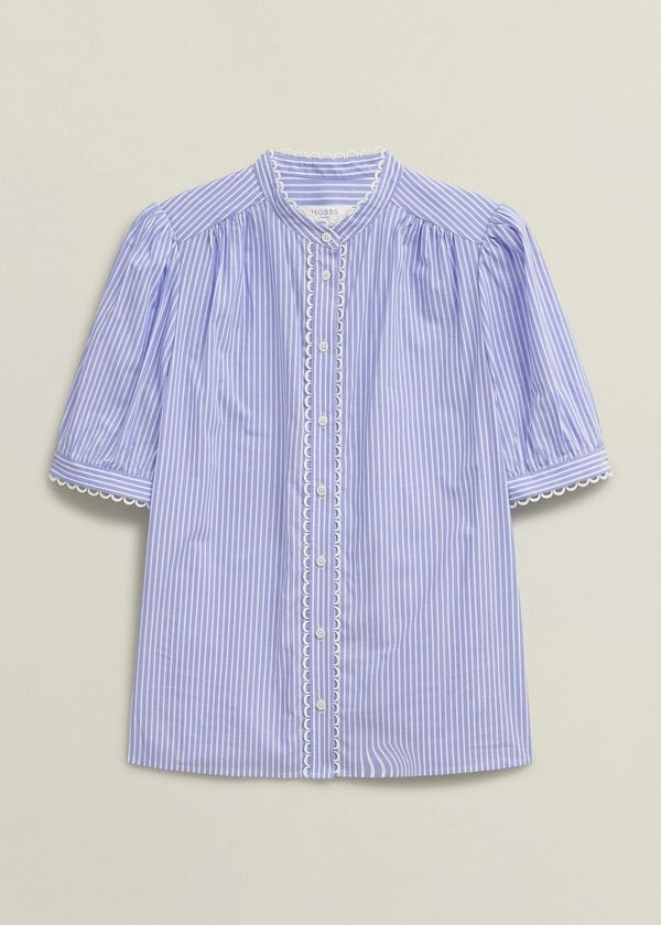 Hobbs Charley Blouse Blue Ivory