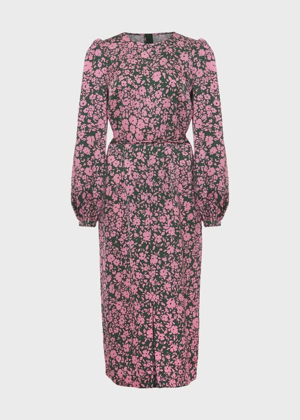 Hobbs Charlton Dress Green Pink