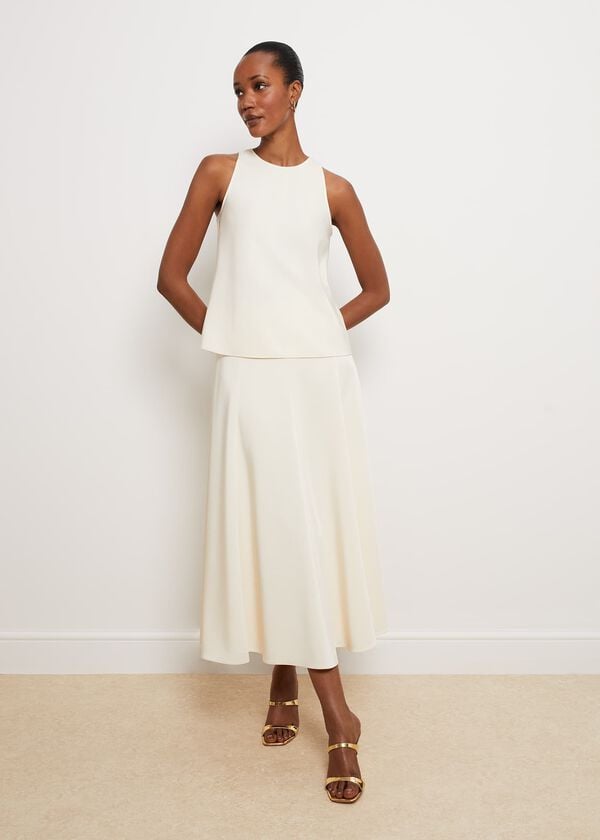 Hobbs Charteris Midi Skirt Buttercream