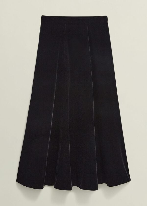 Hobbs Charteris Velvet Skirt Black