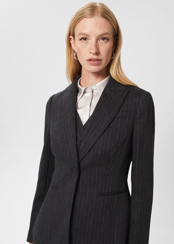 Hobbs Chelsea Jacket Charcoal Ivory