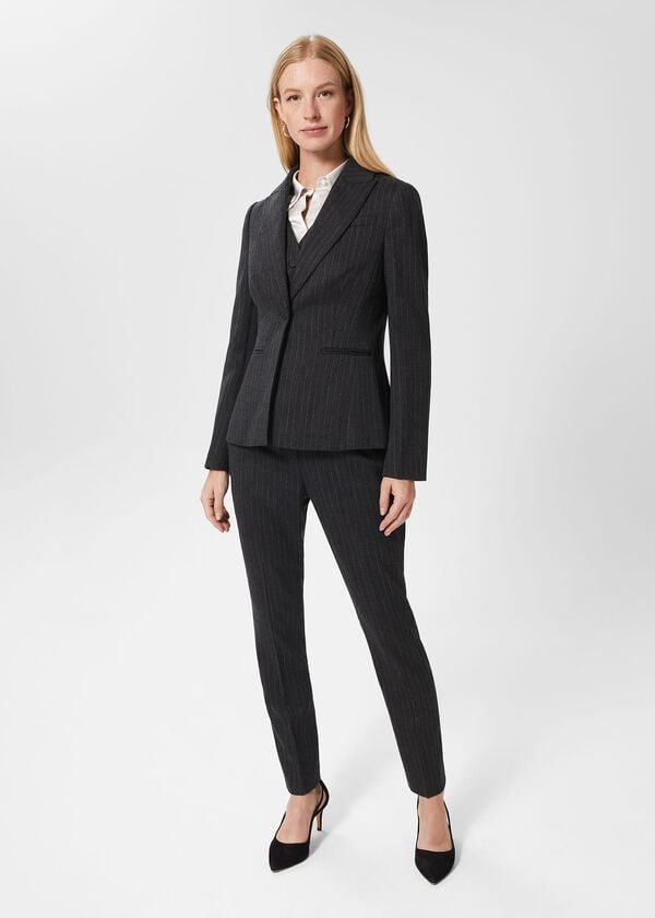 hobbs Chelsea Jacket Charcoal Ivory