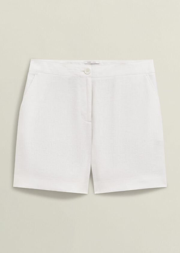 Hobbs Chelsea Linen Shorts White