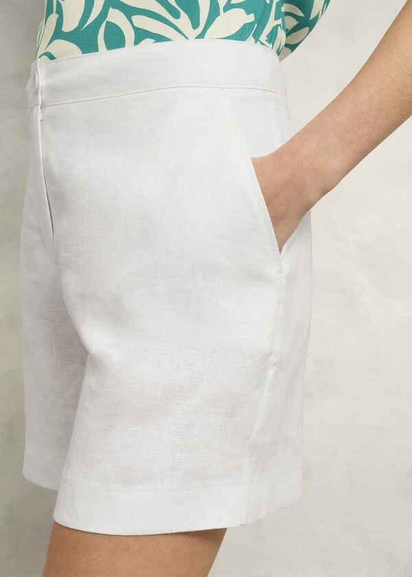 Hobbs Chelsea Linen Shorts White
