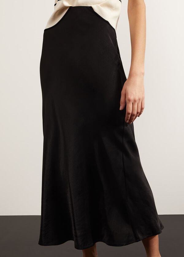 Hobbs Chelsea Midi Skirt Black