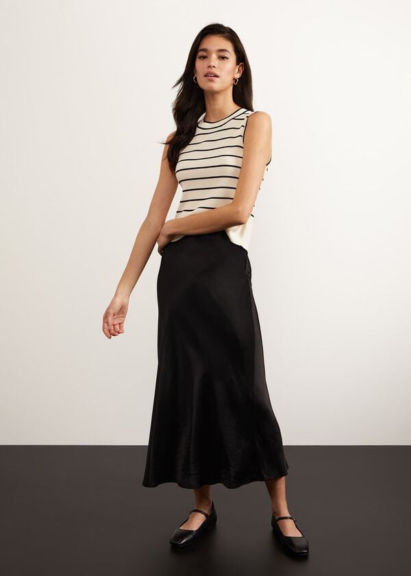 hobbs Chelsea Midi Skirt Black