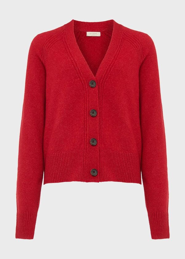 Hobbs Chloe Cardigan With Alpaca Scarlet Red