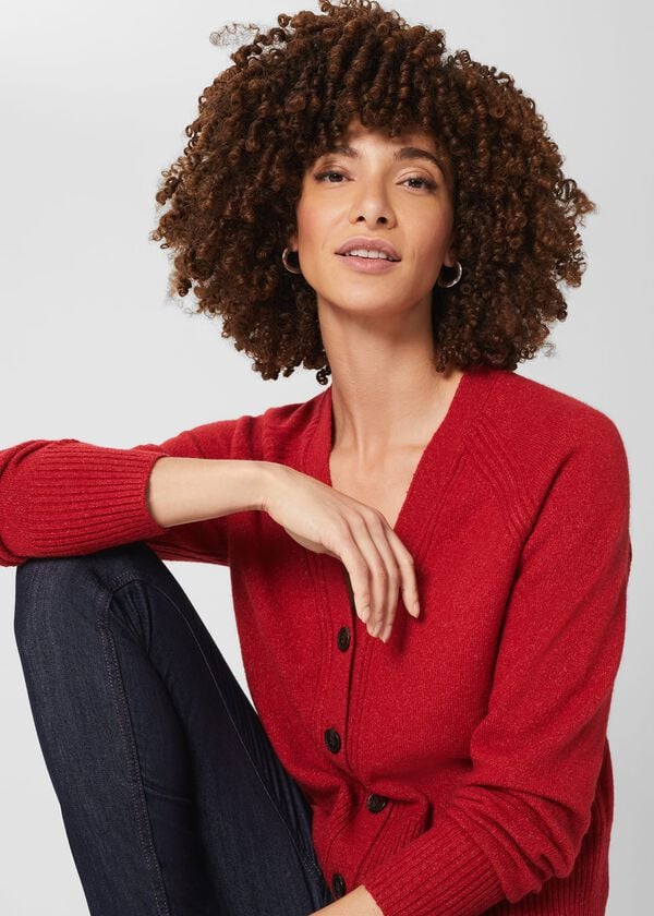 Hobbs Chloe Cardigan With Alpaca Scarlet Red