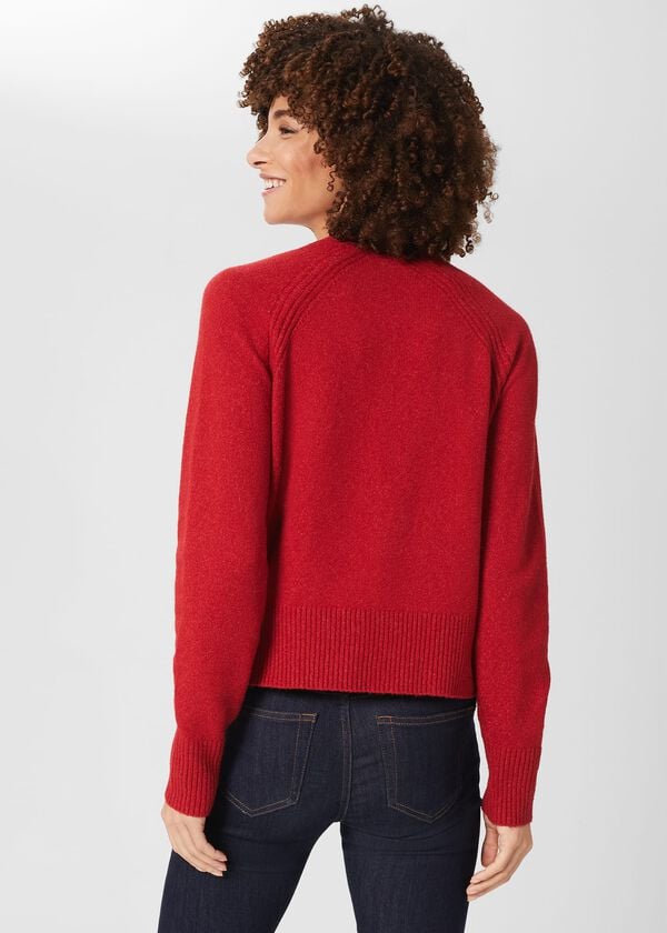 Hobbs Chloe Cardigan With Alpaca Scarlet Red