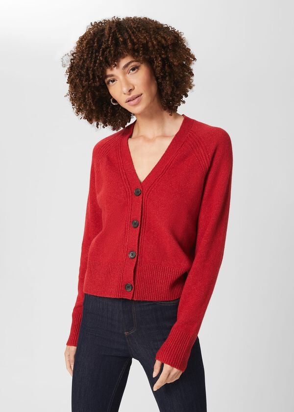 hobbs Chloe Cardigan with Alpaca Scarlet Red