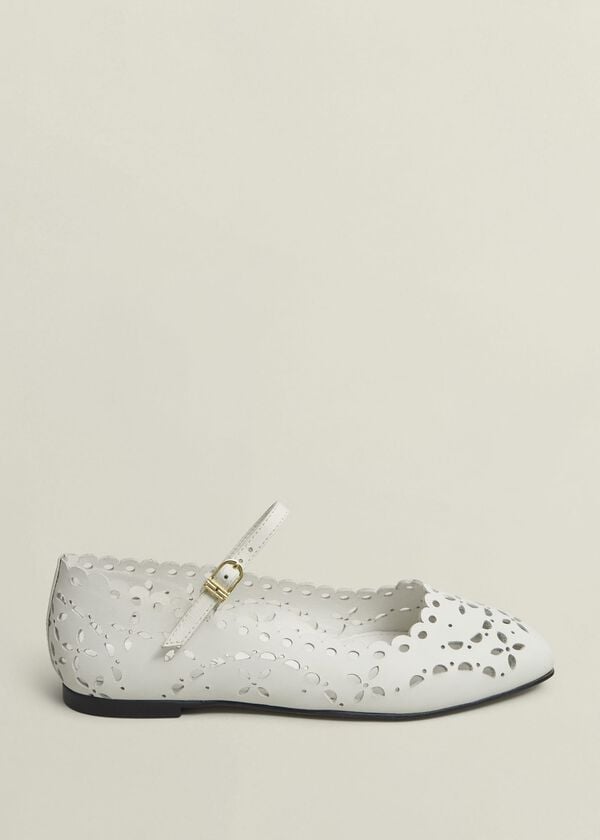 hobbs Chrissy Cut Detail Mary Janes Ivory