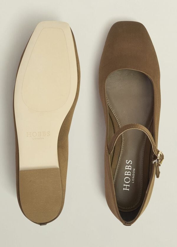 Hobbs Chrissy Satin Mary Janes Medlar Brown